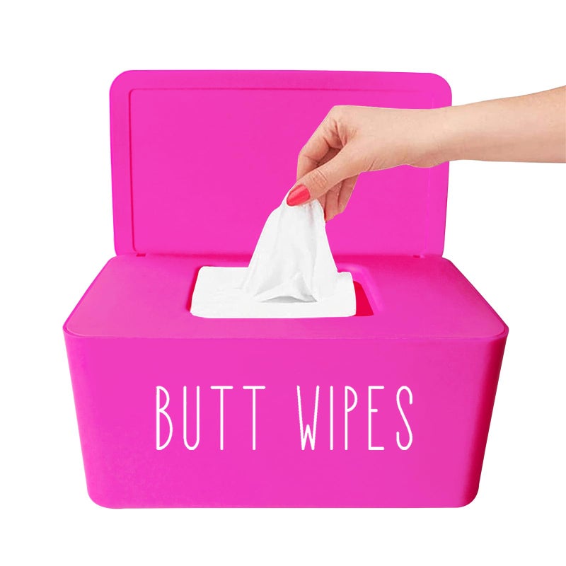 Moorfowl Butt Wipes Dispenser for Bathroom  Upgrade Size(8.2L x 4.9W x 3.9H inches)  Large Capacity Flushable Wipes Holder Container for Restroom - Image 1
